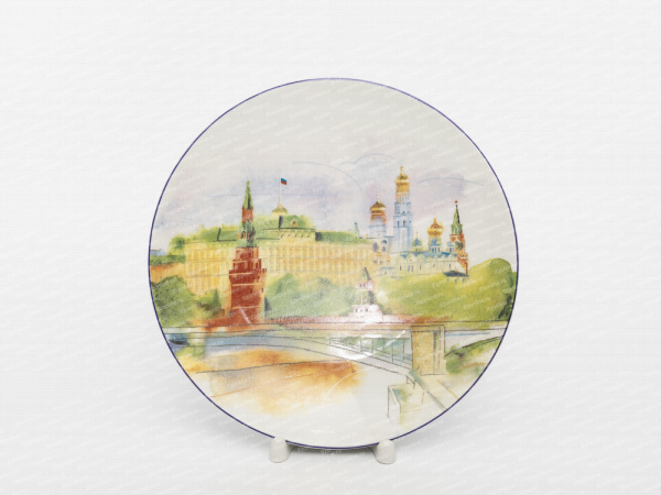 Тарелка декоративная, форма Эллипс, рисунок Московская панорама