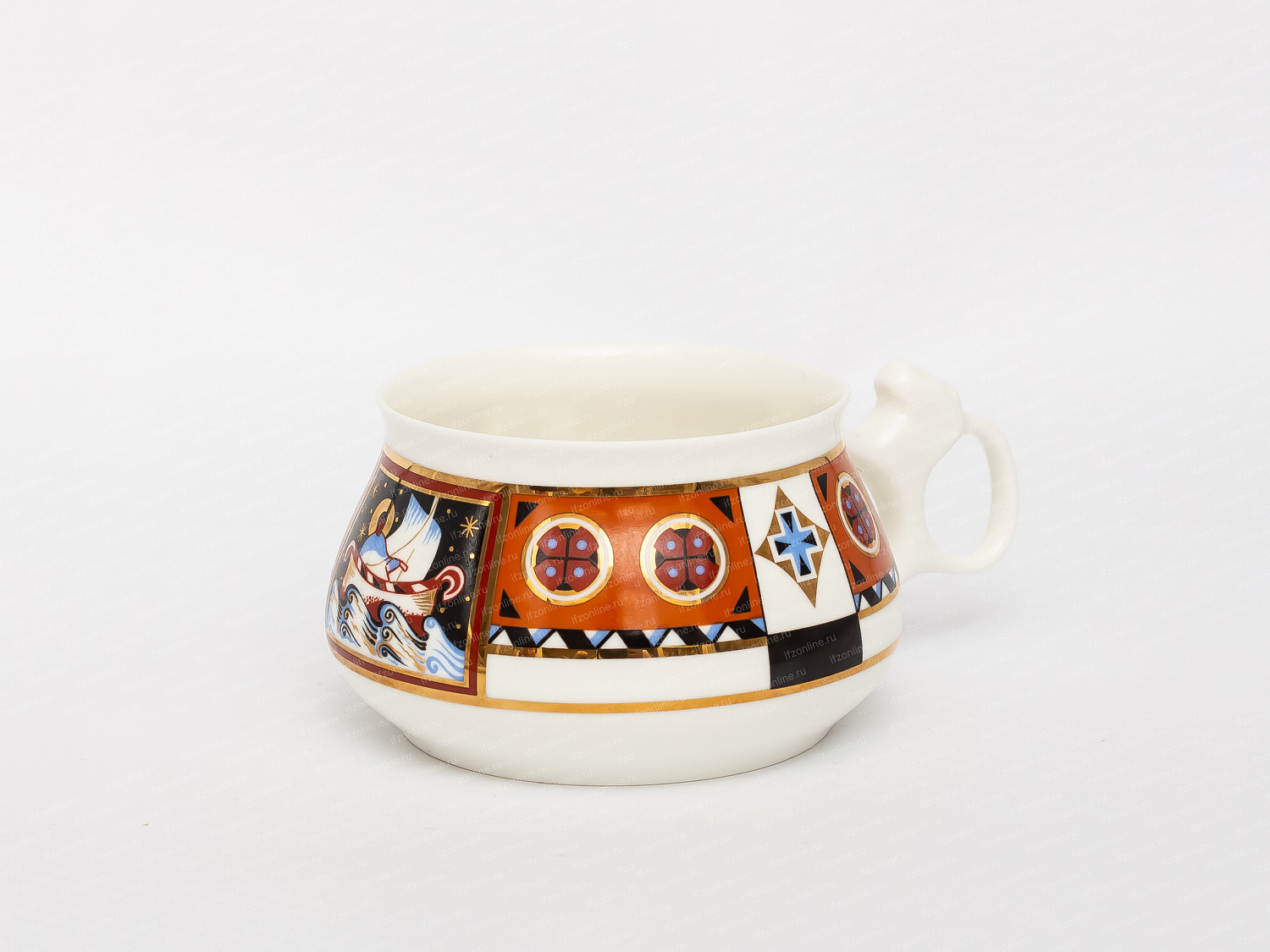 Чашка с блюдцем кофейная форма Билибина, рисунок Василиса