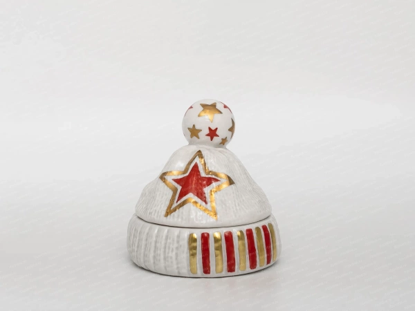 Туалетная коробочка форма Детская шапочка, рисунок Звезда