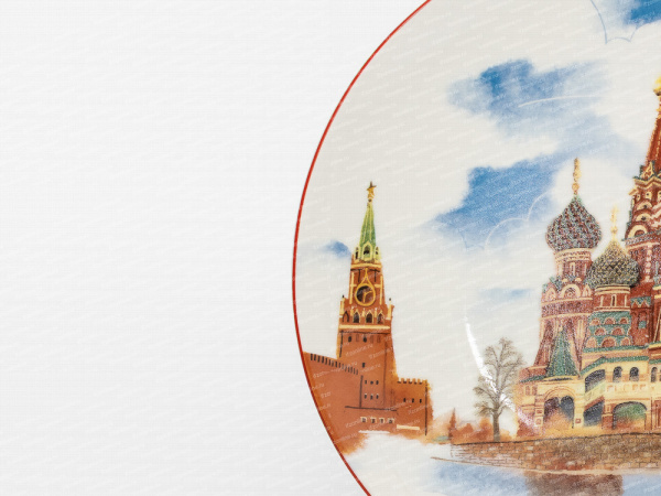 Тарелка декоративная, форма Эллипс, рисунок Сердце Москвы