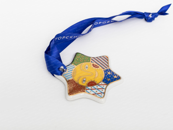 Набор елочных игрушек, рисунок Колядки, 5 предметов