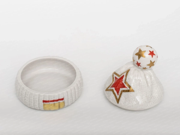 Туалетная коробочка форма Детская шапочка, рисунок Звезда