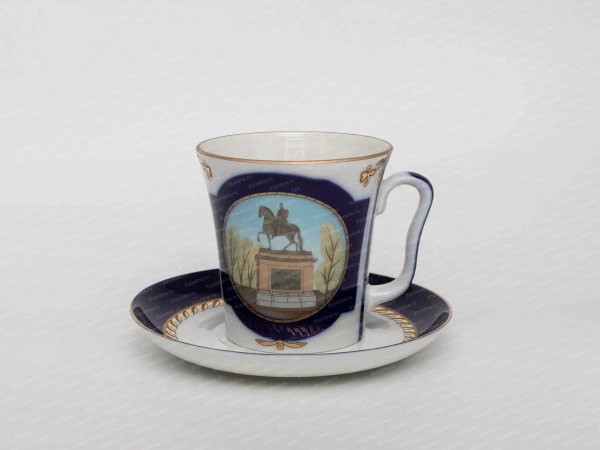 Бокал с блюдцем форма Ленинградский, рисунок Прадеду правнук