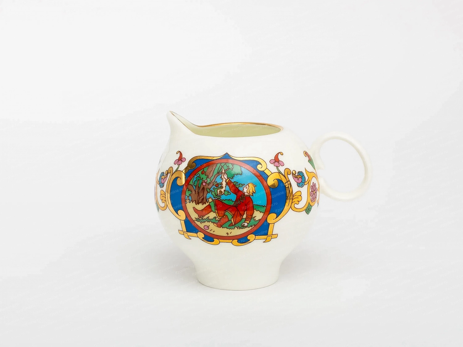 Сливочник, форма Яблочко, рисунок Сказки Билибина