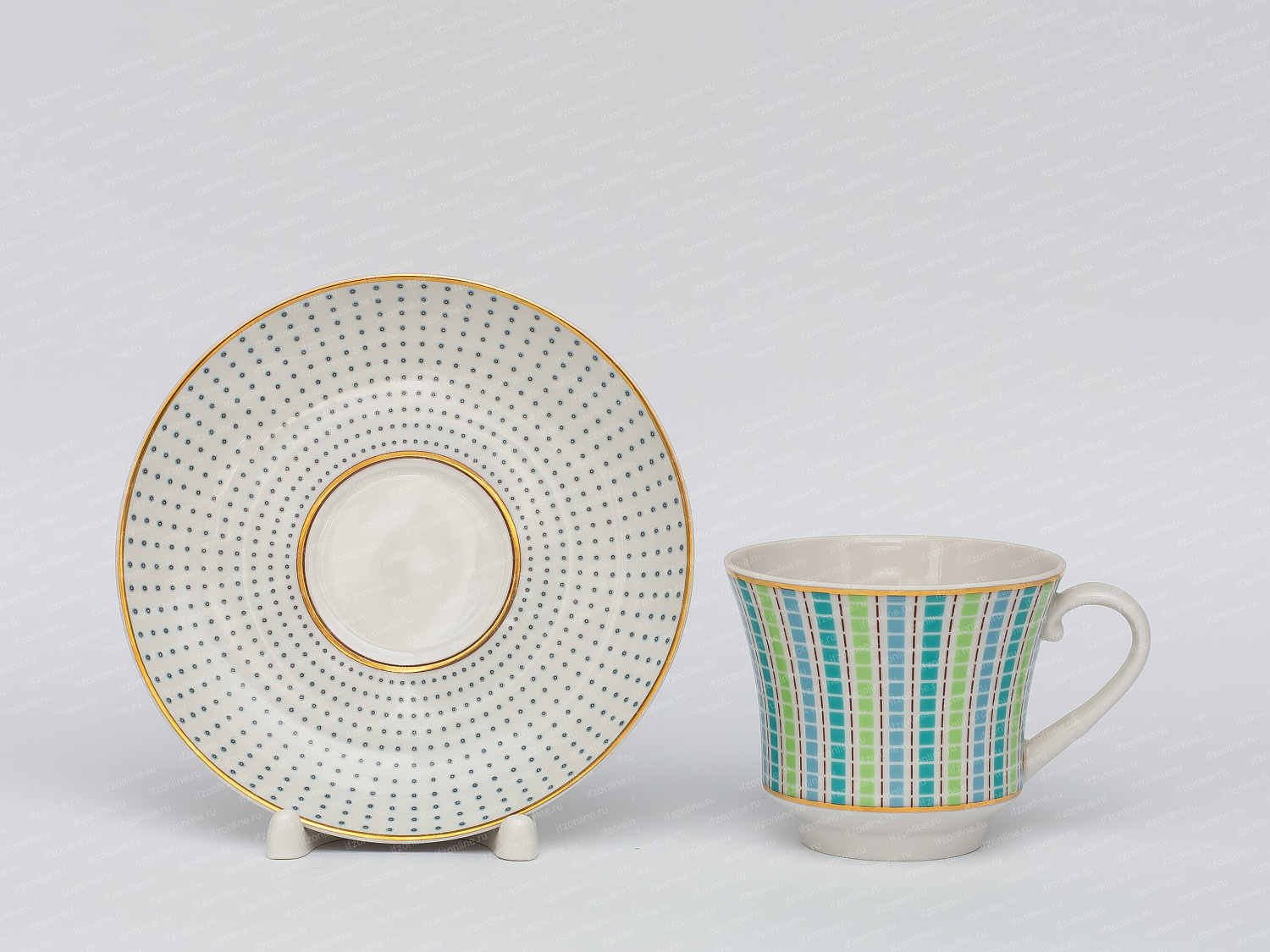 Чашка с блюдцем чайная форма Банкетная, рисунок Дублин