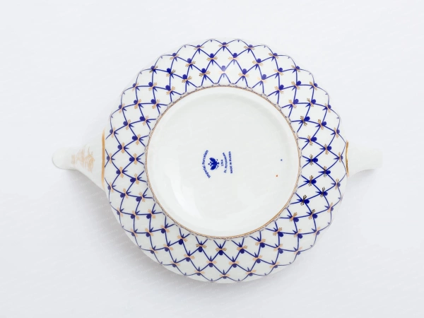 Чайник заварочный форма Купольная, рисунок Кобальтовая сетка