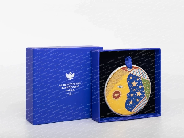 Елочная игрушка форма Часы, рисунок Колядки