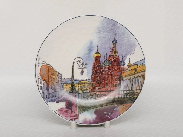 Тарелка декоративная.195мм Эллипс С.-Петербург.Итальянский мост ТН1