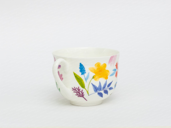 Чашка с блюдцем чайная форма Ландыш, рисунок Primavera / Весна