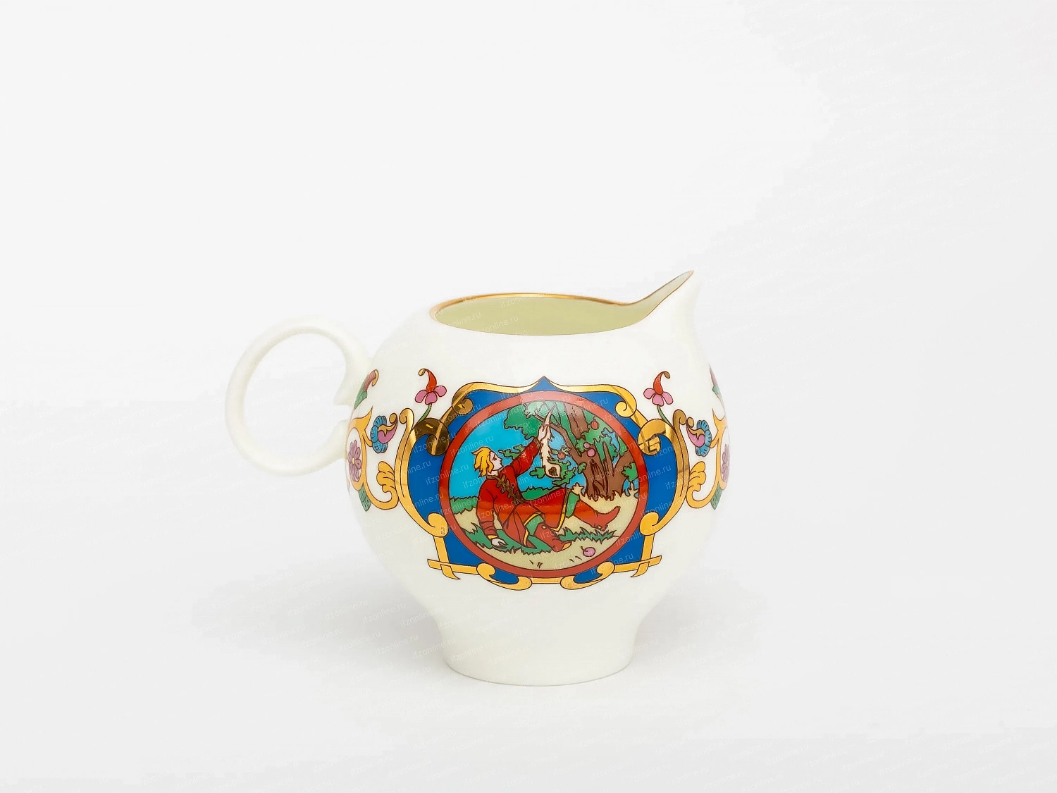 Сливочник, форма Яблочко, рисунок Сказки Билибина