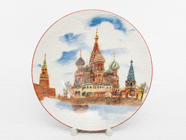 Тарелка декоративная, форма Эллипс, рисунок Сердце Москвы