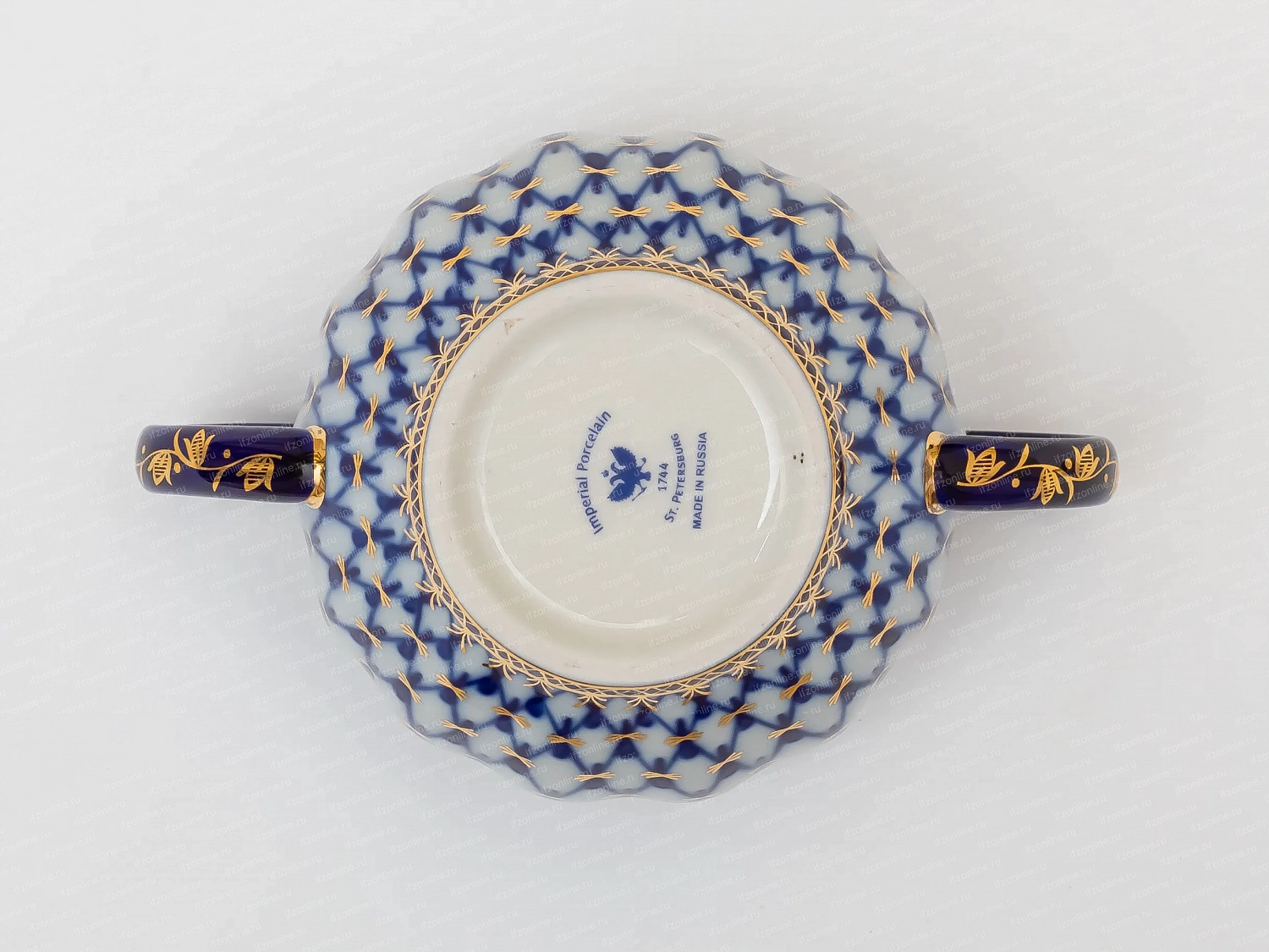 Сервиз чайный форма Тюльпан, рисунок Кобальтовая сетка, 6/22