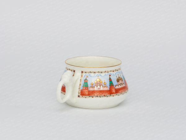 Чашка с блюдцем кофейная форма Билибина, рисунок Московский Кремль