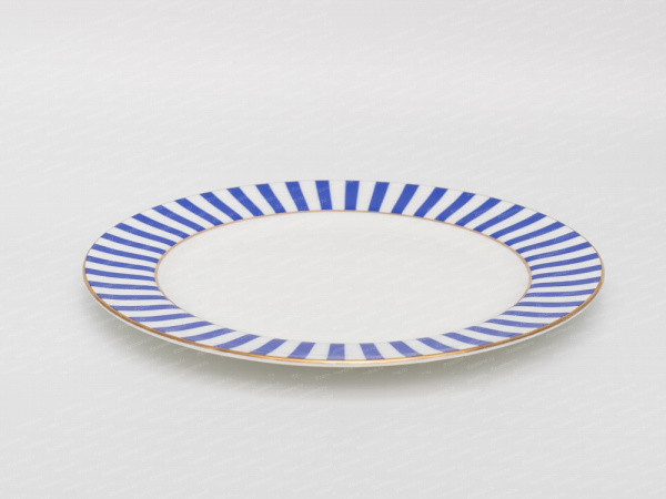 Тарелка плоская 20 см форма. Стандартная-2 рисунок. Да и нет. Лазурный